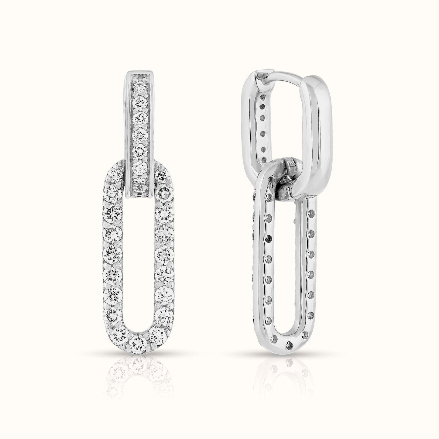 Paperclip Link Lab Grown Diamond Earrings