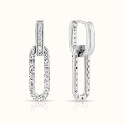 Paperclip Link Lab Grown Diamond Earrings