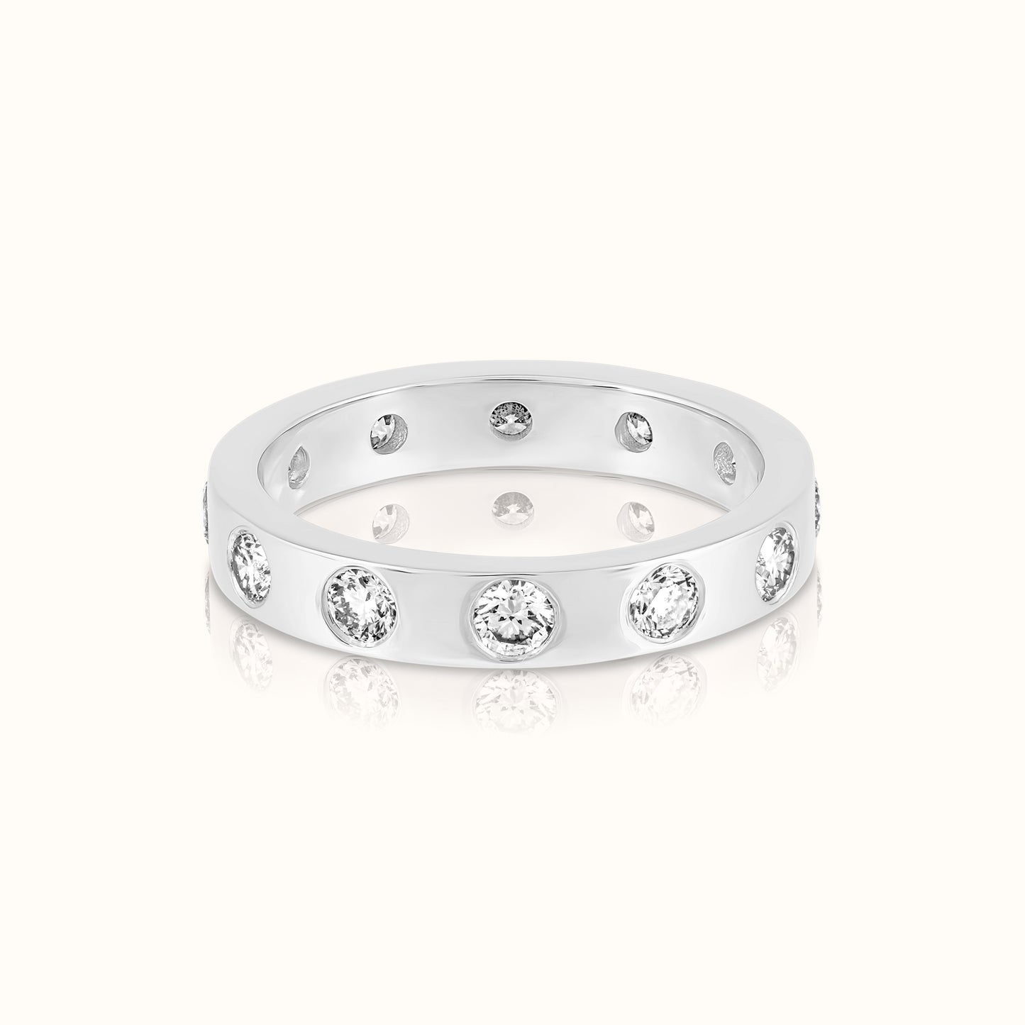 Flush Set Eternity Lab Grown Diamond Ring