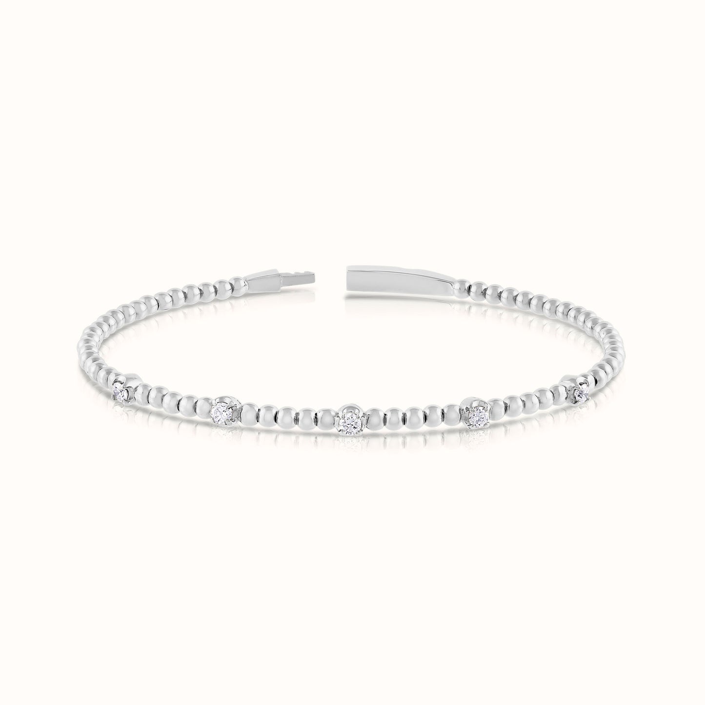 Lab Grown Diamond Flexible Beaded Diamond Bangle