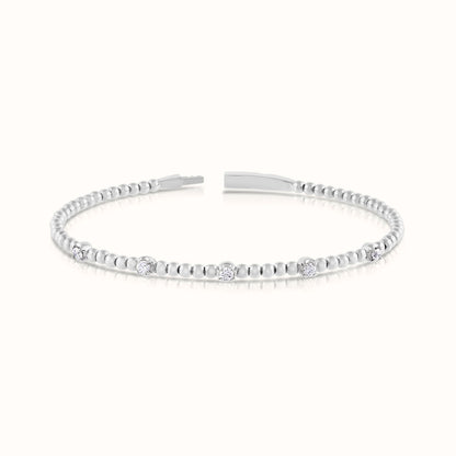 Lab Grown Diamond Flexible Beaded Diamond Bangle