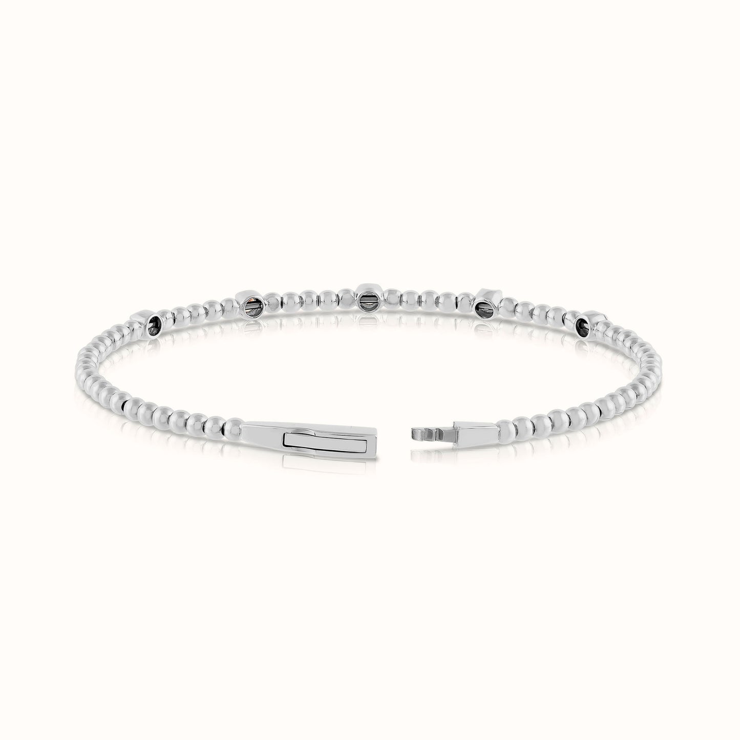 Lab Grown Diamond Flexible Beaded Diamond Bangle