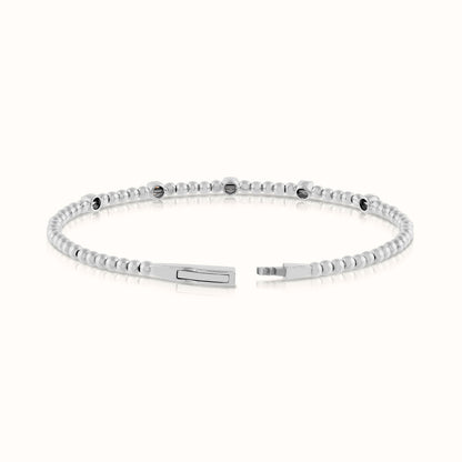 Lab Grown Diamond Flexible Beaded Diamond Bangle