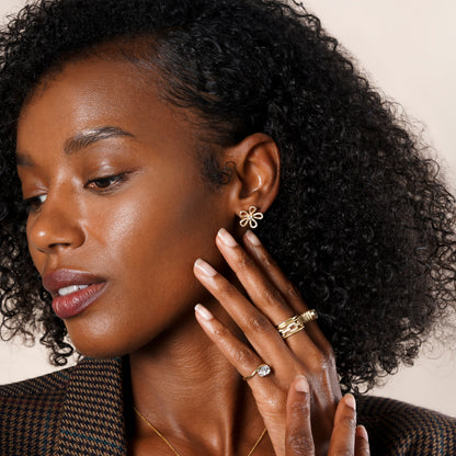 Floralace Lab Grown Dimond Earrings