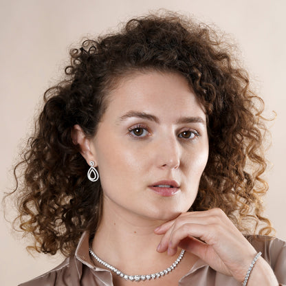 3 Prong Graduated Lab Grown Diamond Tennis Necklace