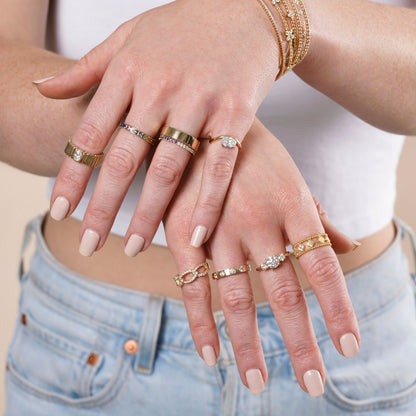 Fluted Band with Lab Grown Diamond Oval Ring