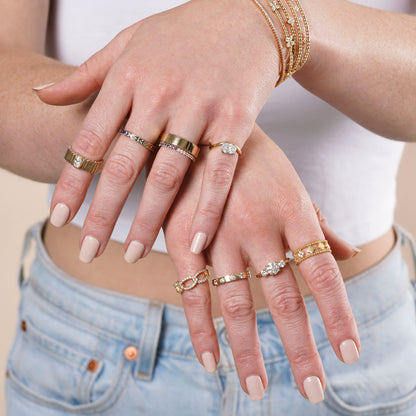 Halfway Curb Link Lab Grown Diamond Ring