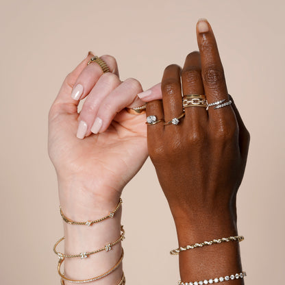 Four Row Staked Lab Grown Diamond Ring