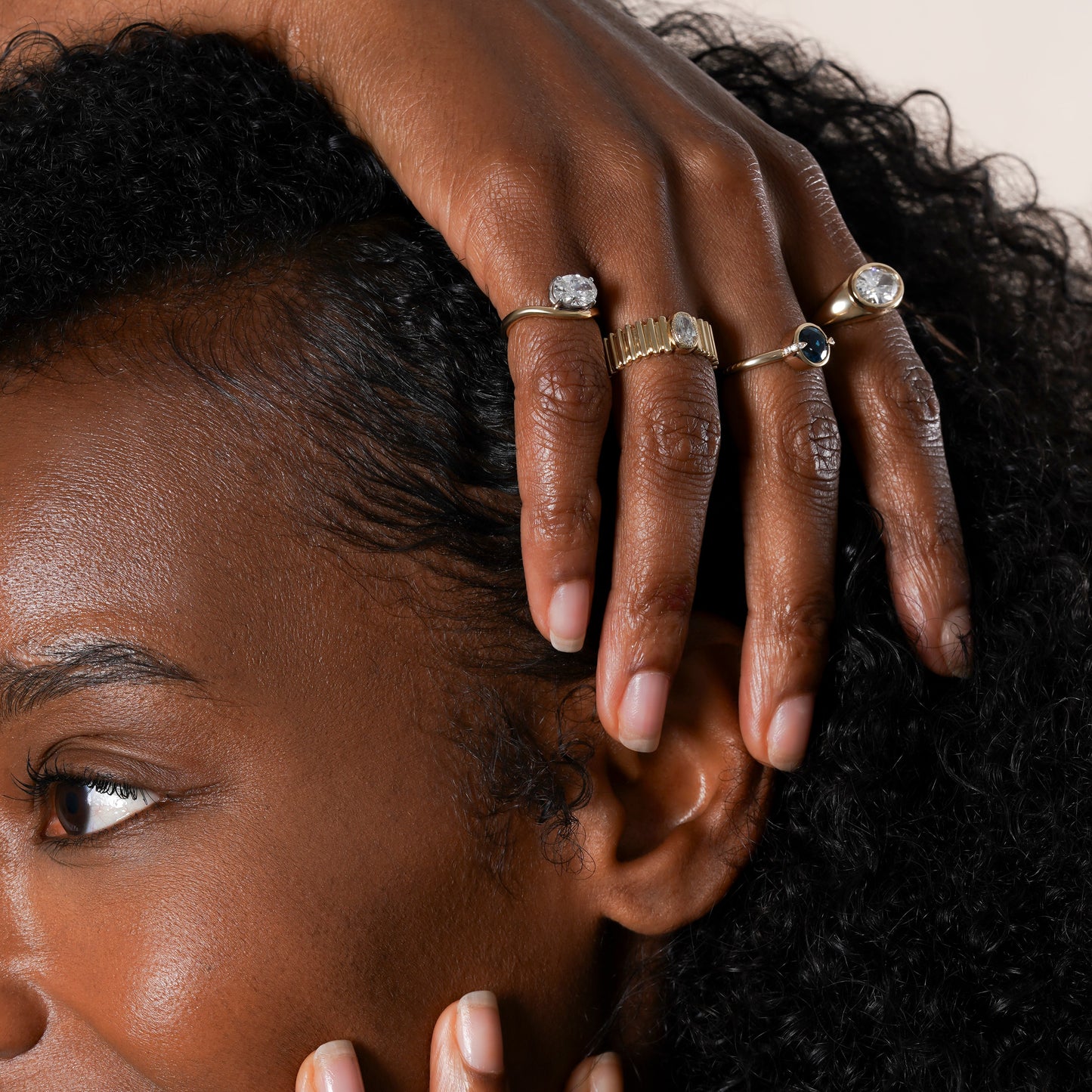 Floating East West Lab Grown Diamond Oval Ring