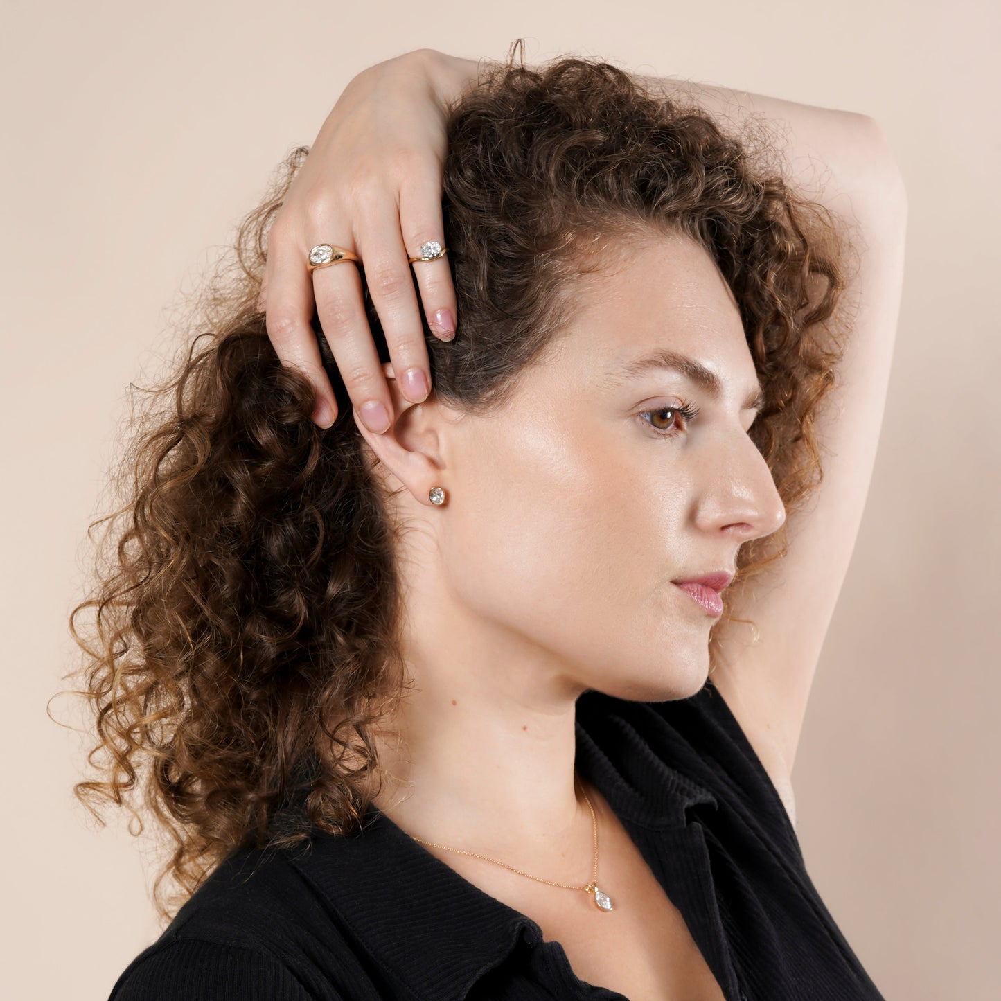 Bezel Oval Lab Grown Diamond Signature Set