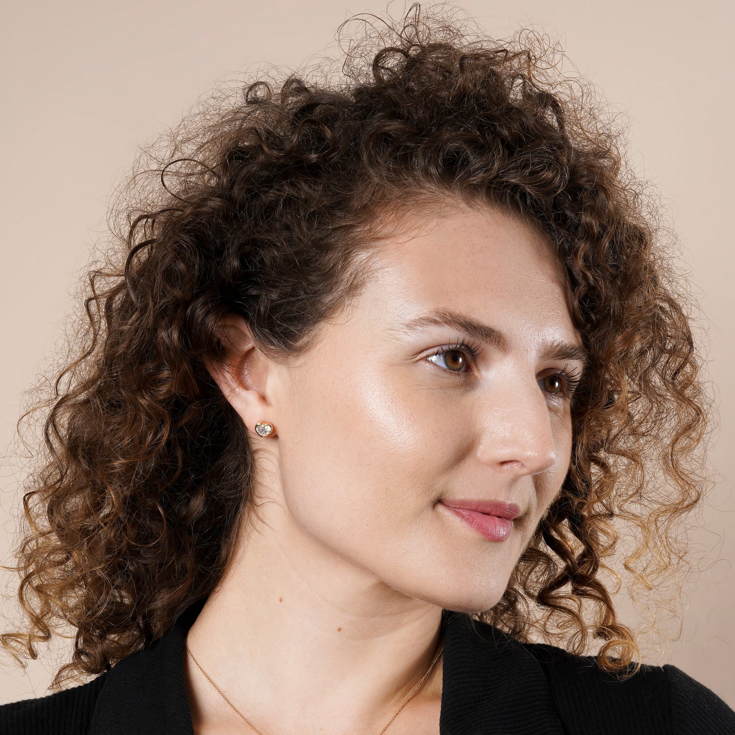 IGI Cerified Heart Cut Bezel Set Lab Grown Diamond Stud Earring