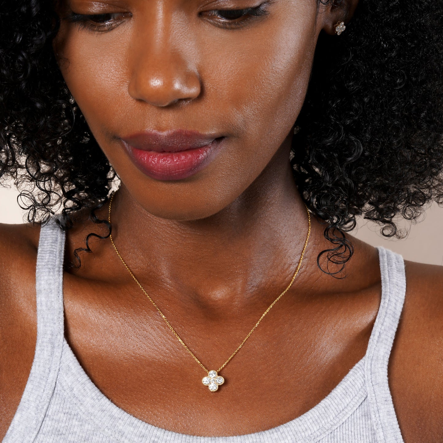Lab Grown Diamond Clover Necklace
