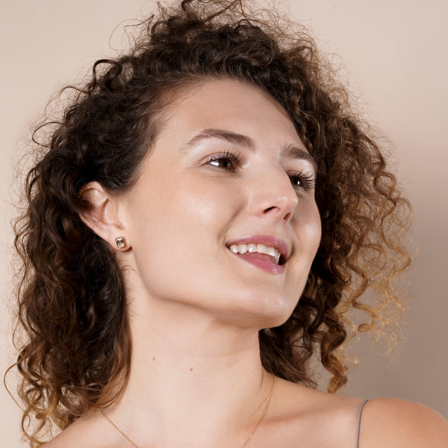 IGI Certified Emerald Cut Bezel Set Lab Grown Diamond Stud Earrings