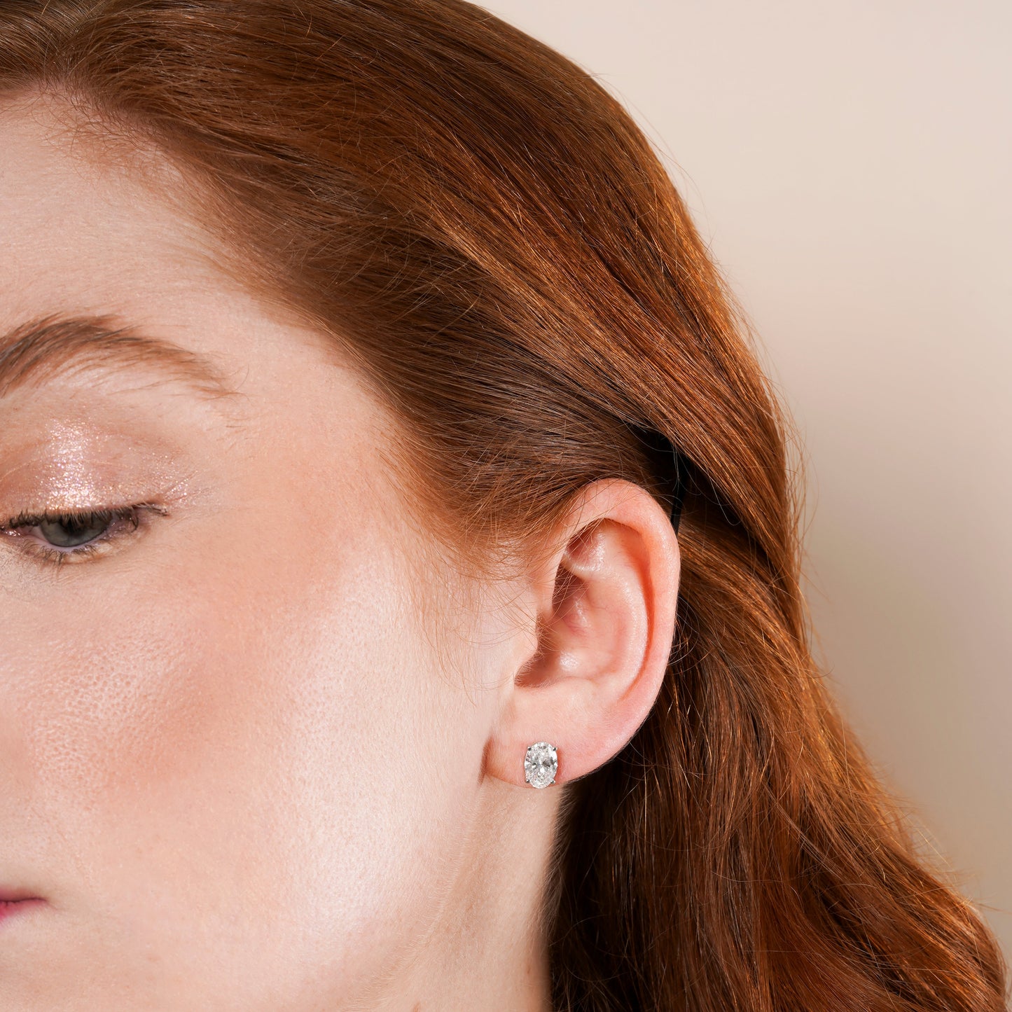 IGI Certified Oval Cut Lab Grown Diamond Stud Earring