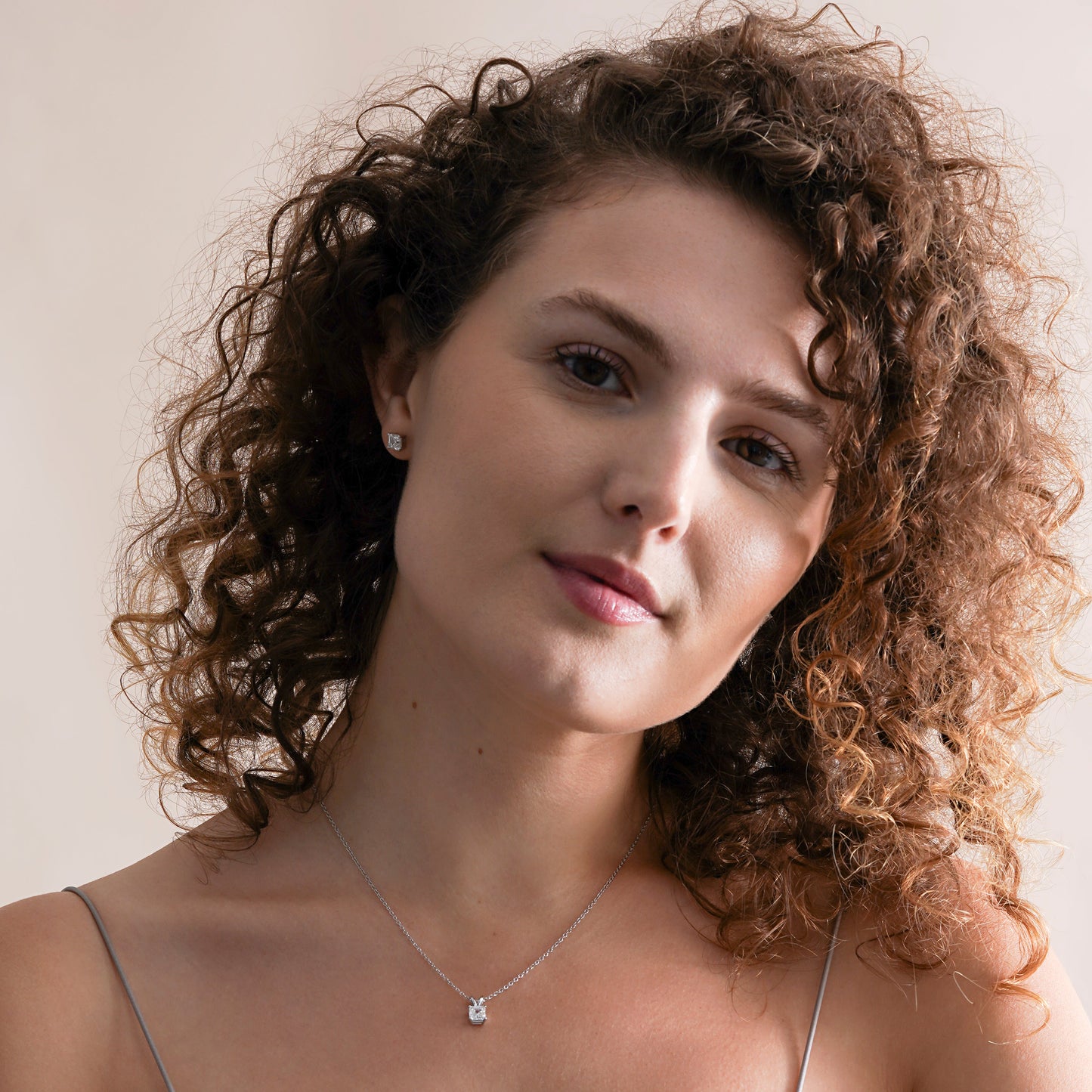 IGI Certified Solitaire Lab Grown Diamond Asscher Cut Pendant with Necklace