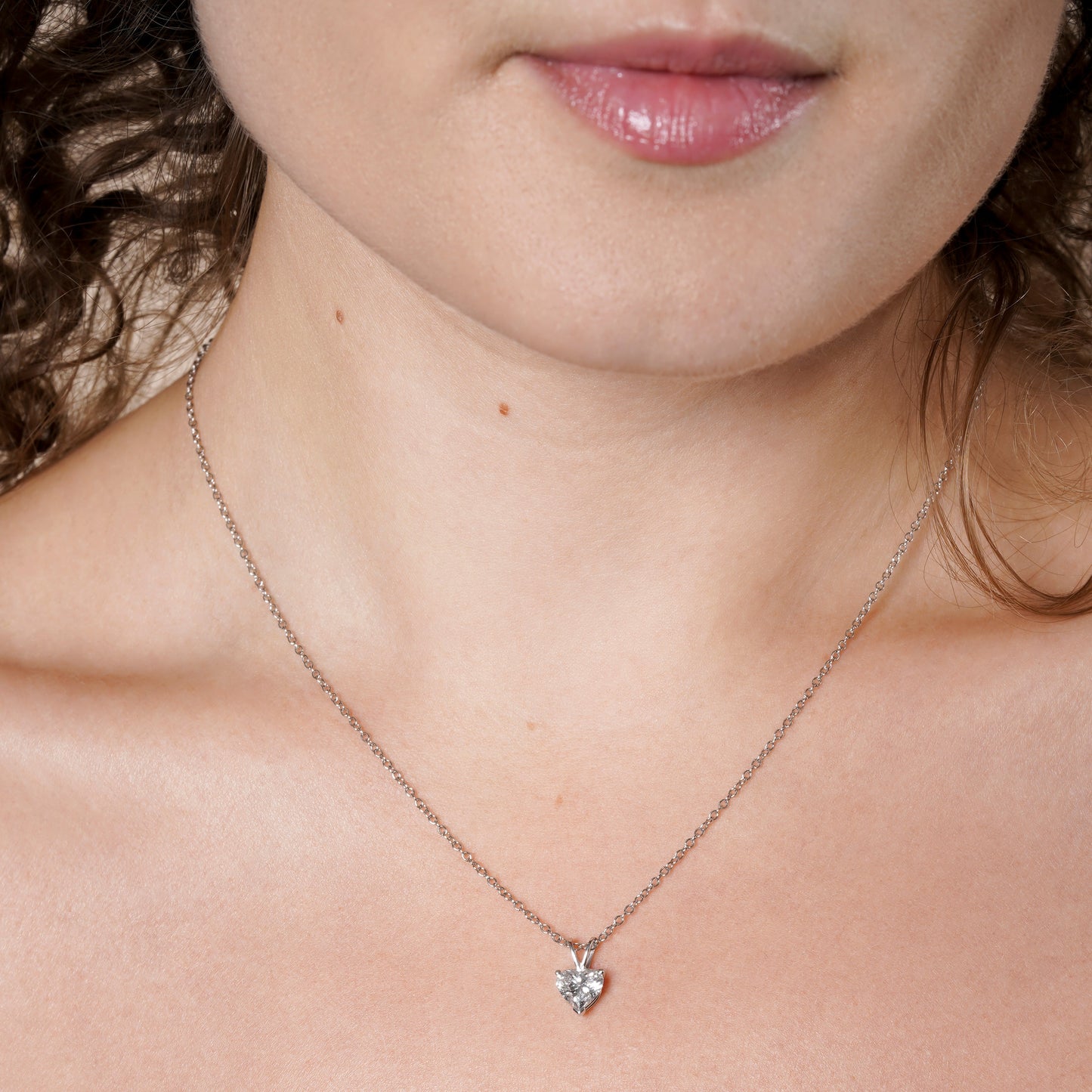 IGI Certified Solitaire Lab Grown Diamond Heart Cut Pendant Necklace