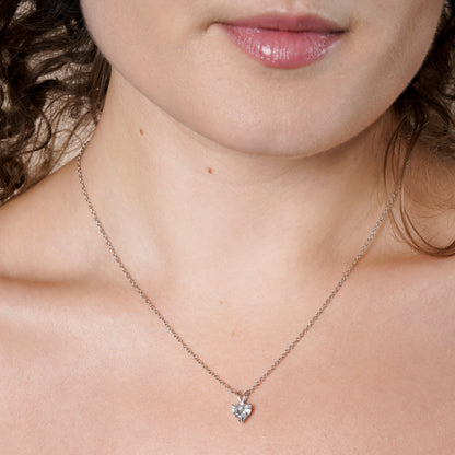 IGI Certified Solitaire Lab Grown Diamond Heart Cut Pendant Necklace