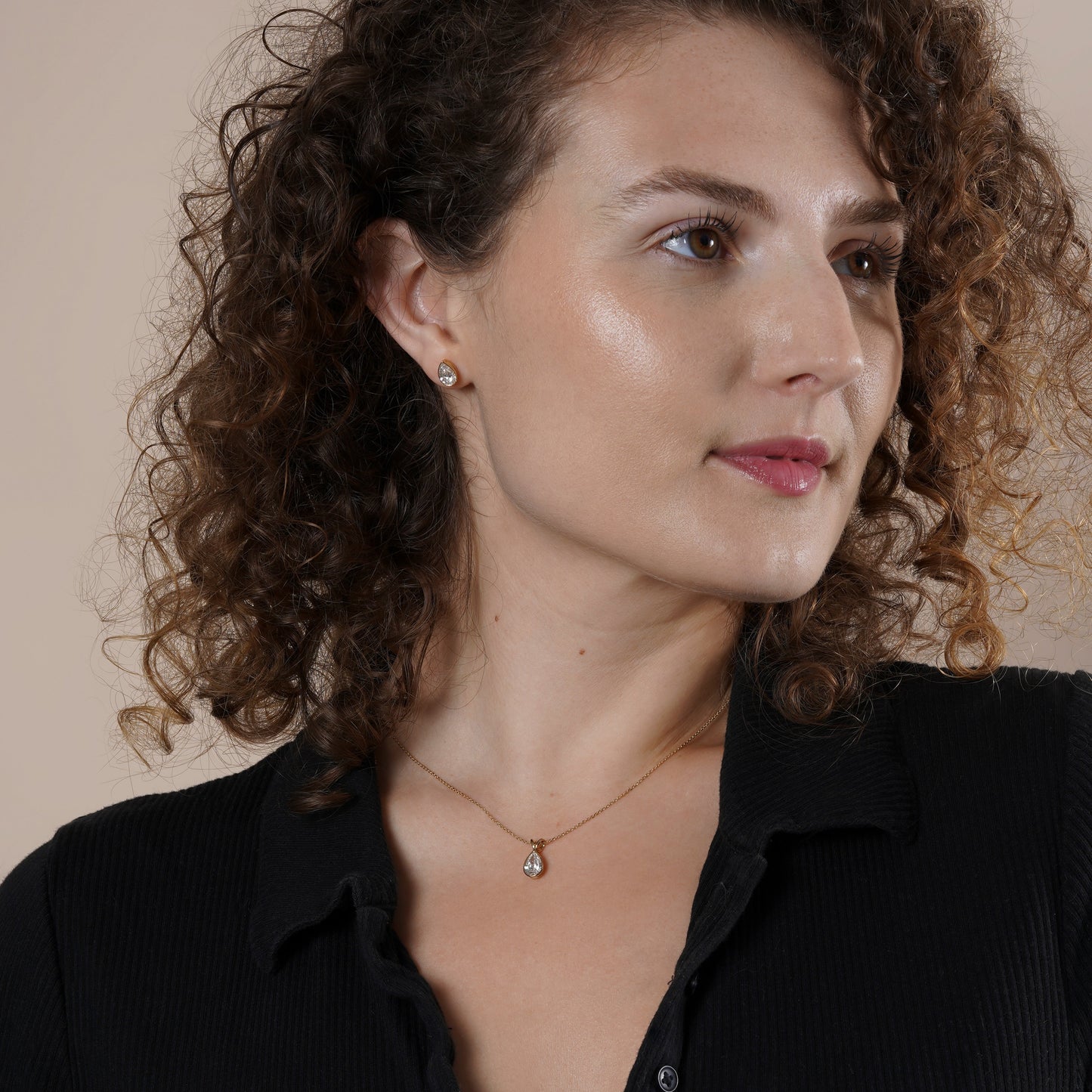 Bezel Set IGI Certified Lab Grown Diamond Pear Cut Pendant Necklace