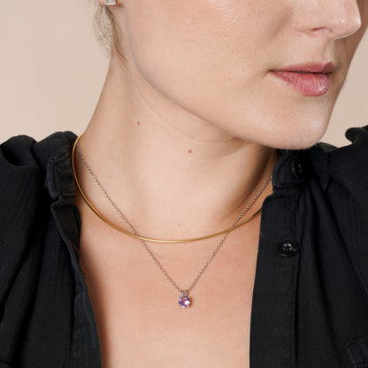 Solid Yellow Gold Omega Necklace 14-16 inch