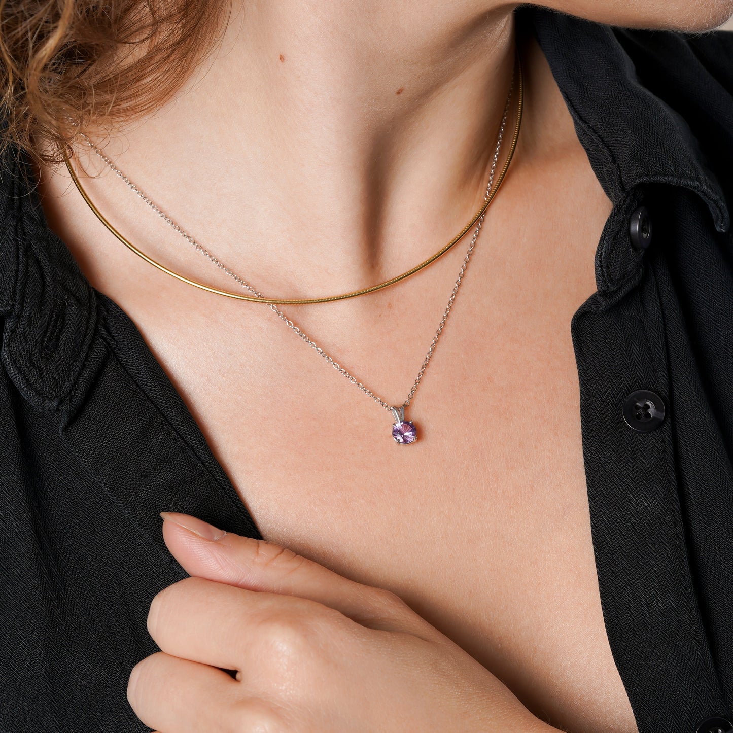 Solid Yellow Gold Omega Necklace 14-16 inch