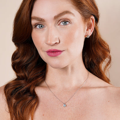 Natural Aquamarine - March Birthstone Charm Pendant