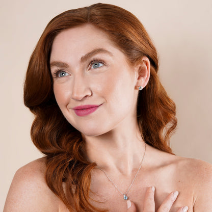 Natural Aquamarine - March Birthstone Charm Pendant