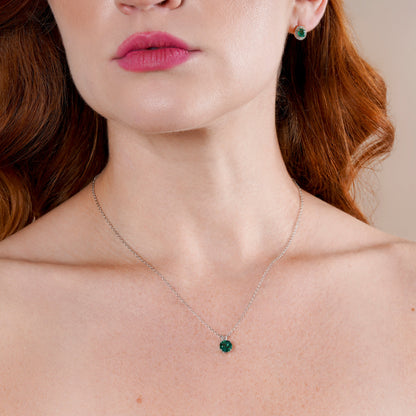 Natural Green Emerald - May Birthstone Charm Pendant