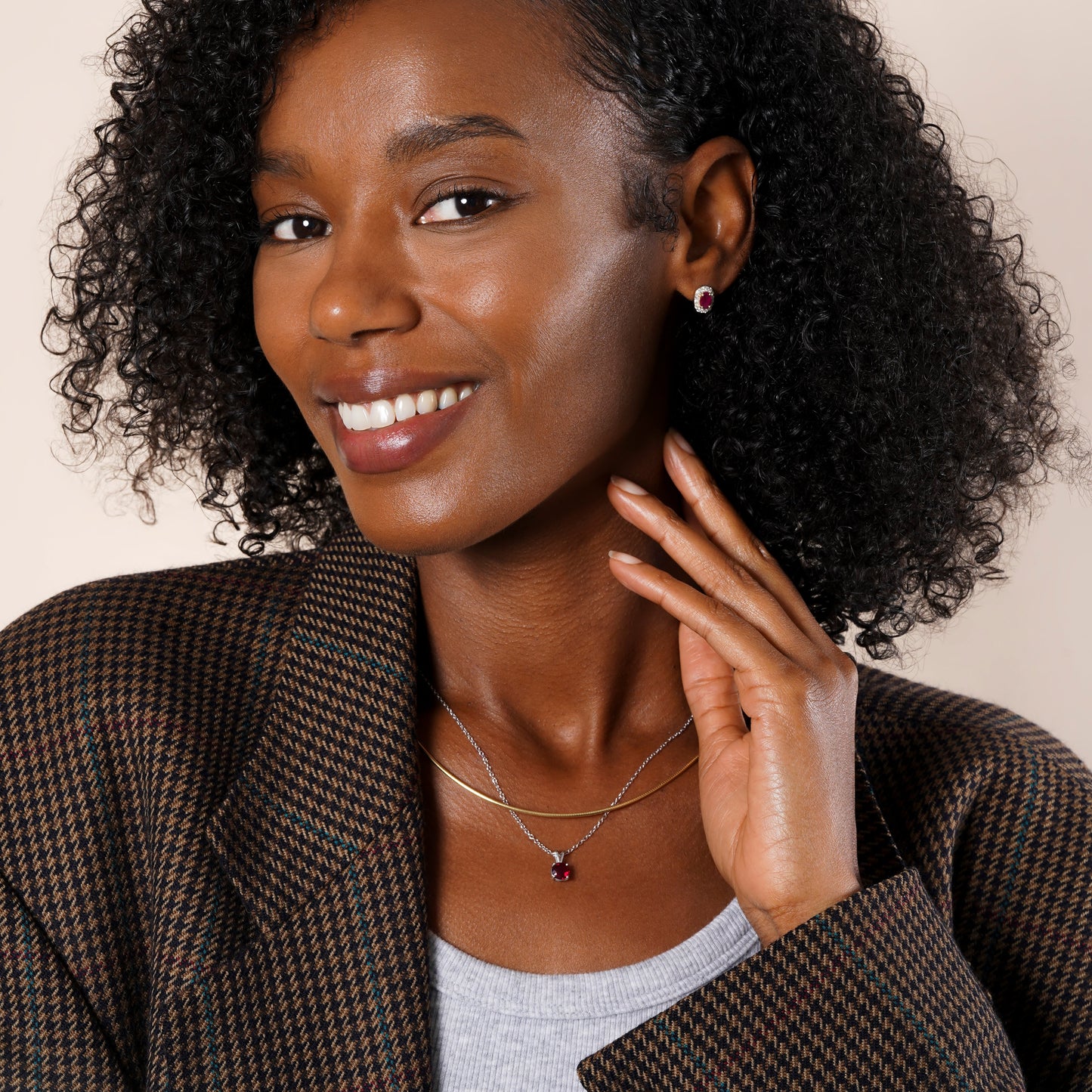 Lab Grown Ruby - July Birthstone Charm Pendant