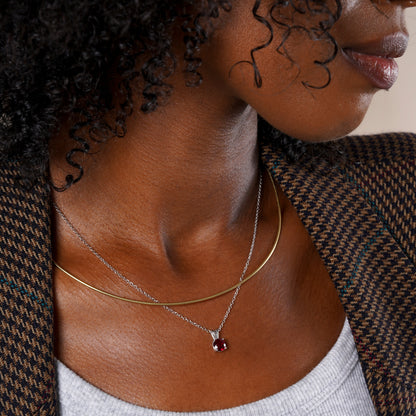 Lab Grown Ruby - July Birthstone Charm Pendant