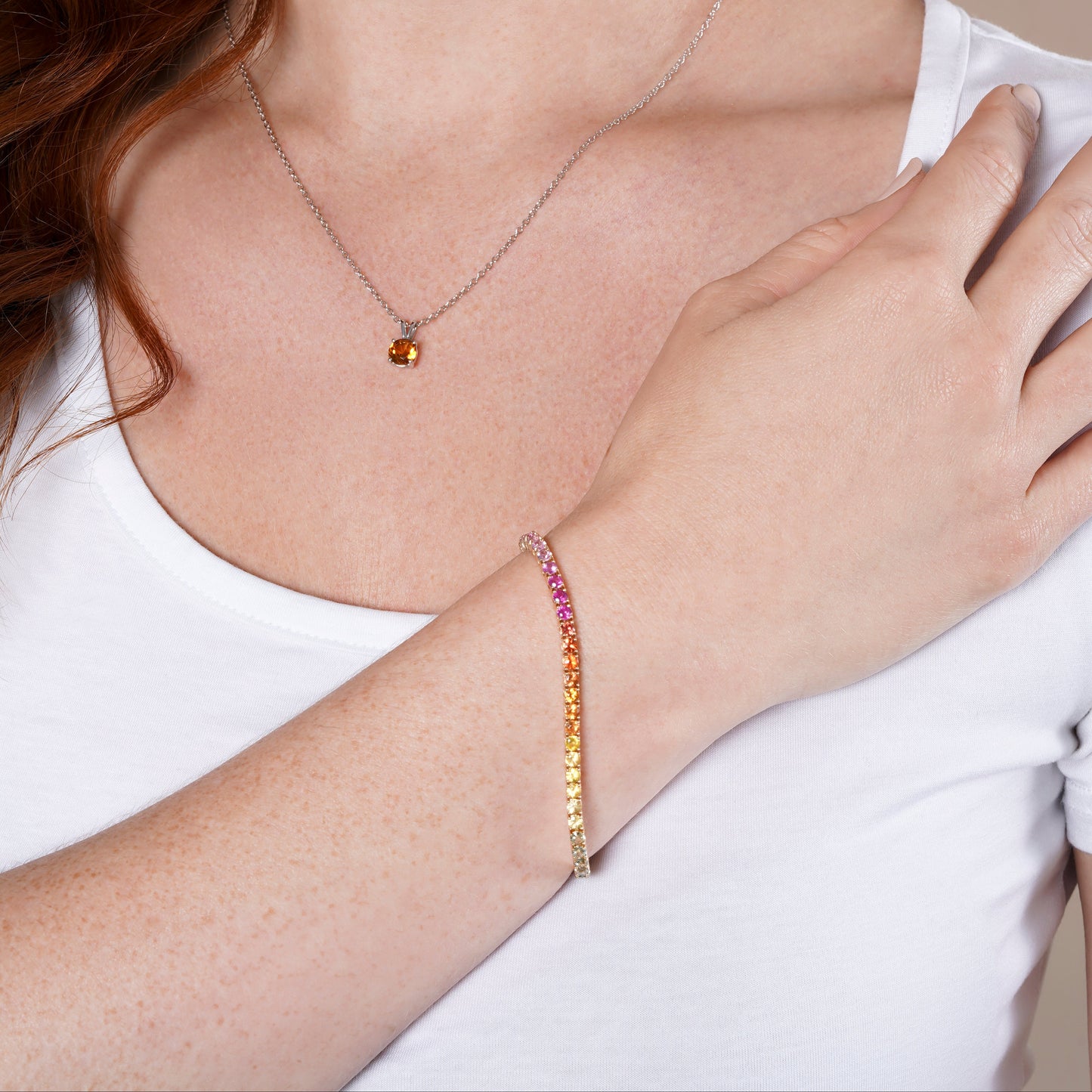 Rainbow Natural Sapphire Tennis Bracelet