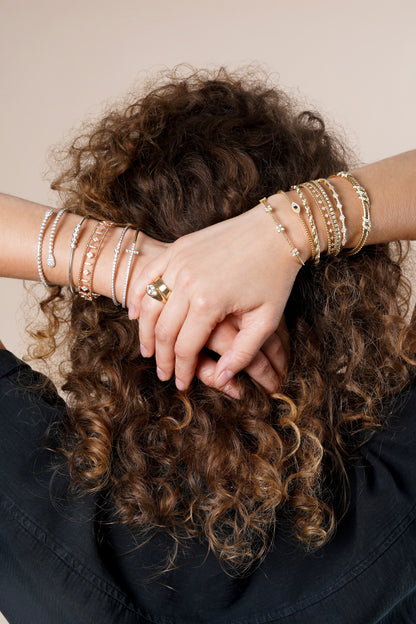 Lab Grown Diamond Pentagon Illusion Flexible Bangle