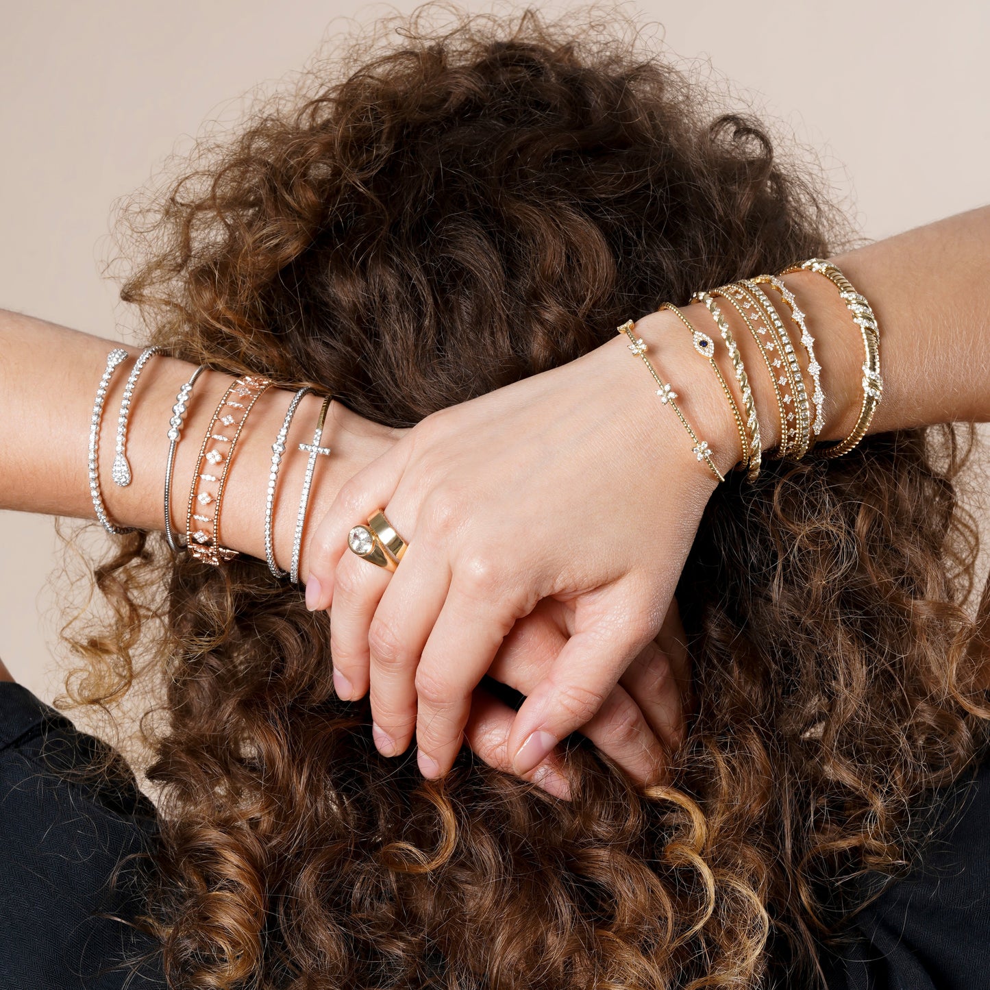 Lab Grown Diamond Water Drop Cuff Bangle