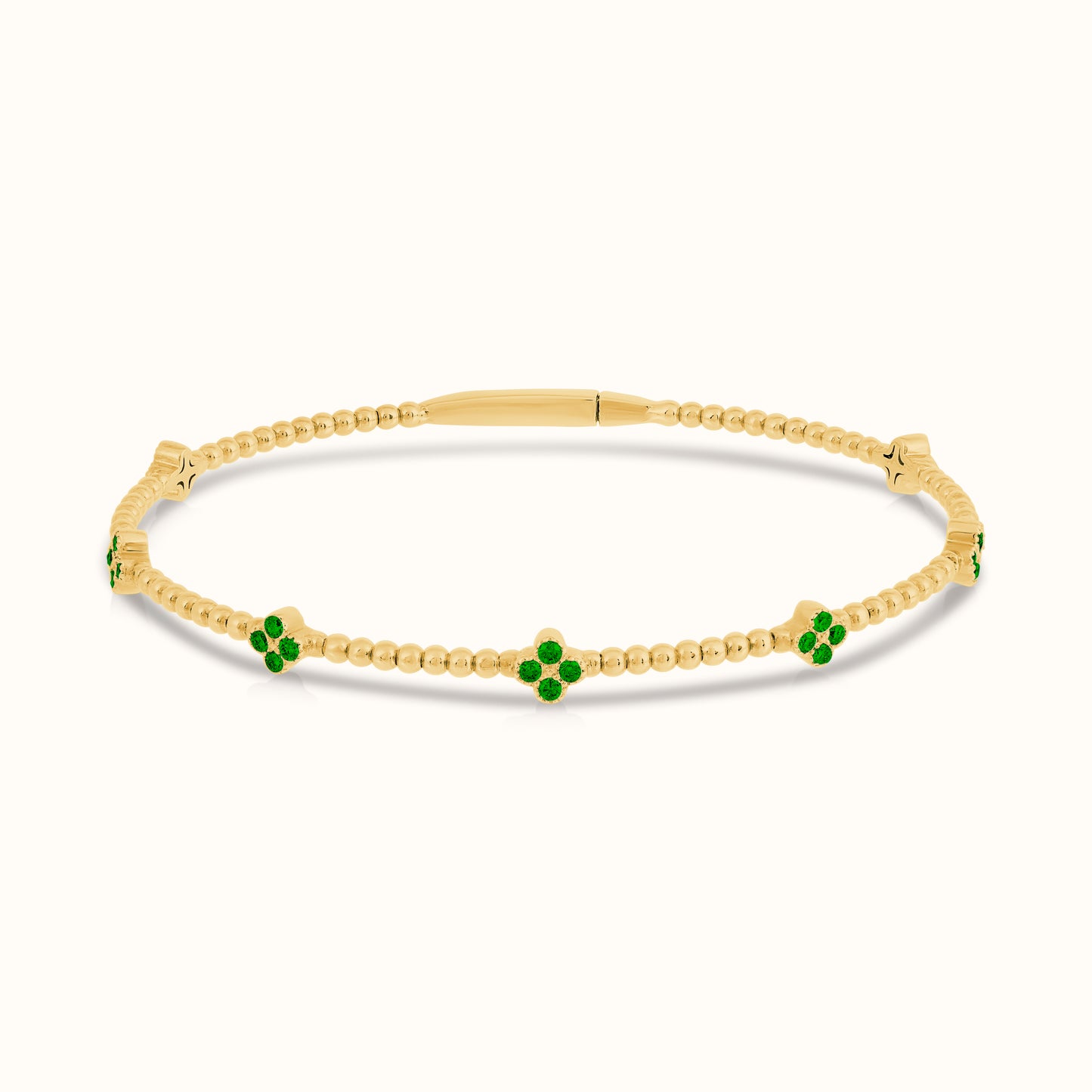 Flexible Beaded Flower Colored Gemstone 0.45 Carat Bangle - AVIR New York