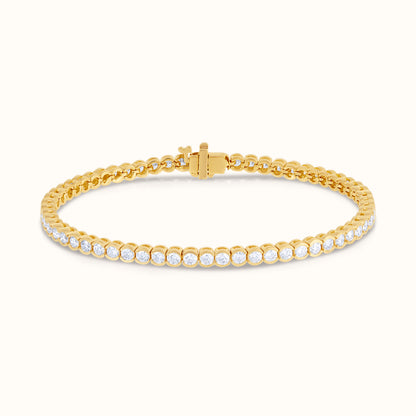 Bezel Set Lab Grown Diamond Solitaire 16 Inch Necklace, Stud Earrings and Bracelet Set - AVIR New York
