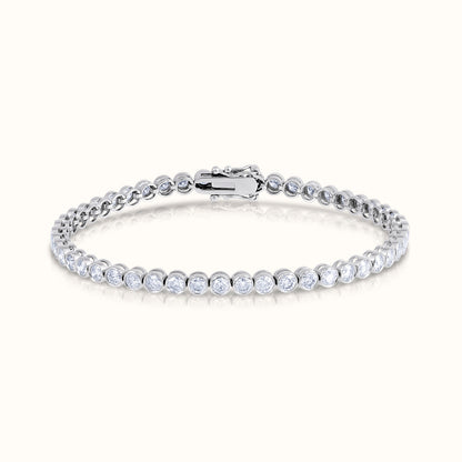 Bezel Set Natural Diamond Tennis Bracelet - AVIR New York