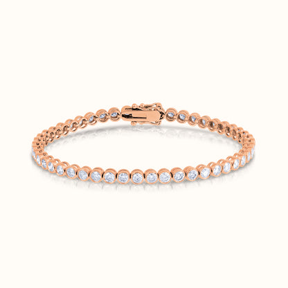 Bezel Set Natural Diamond Tennis Bracelet - AVIR New York