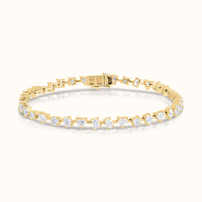 Multi-shape Natural Diamond Tennis Bracelet - AVIR New York