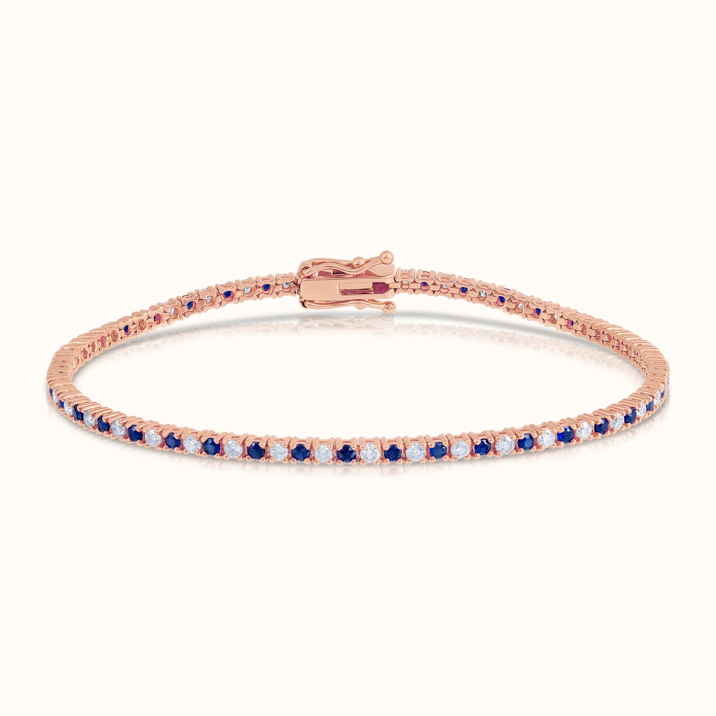 Alternating Sapphire and Natural Diamond Tennis Bracelet - AVIR New York