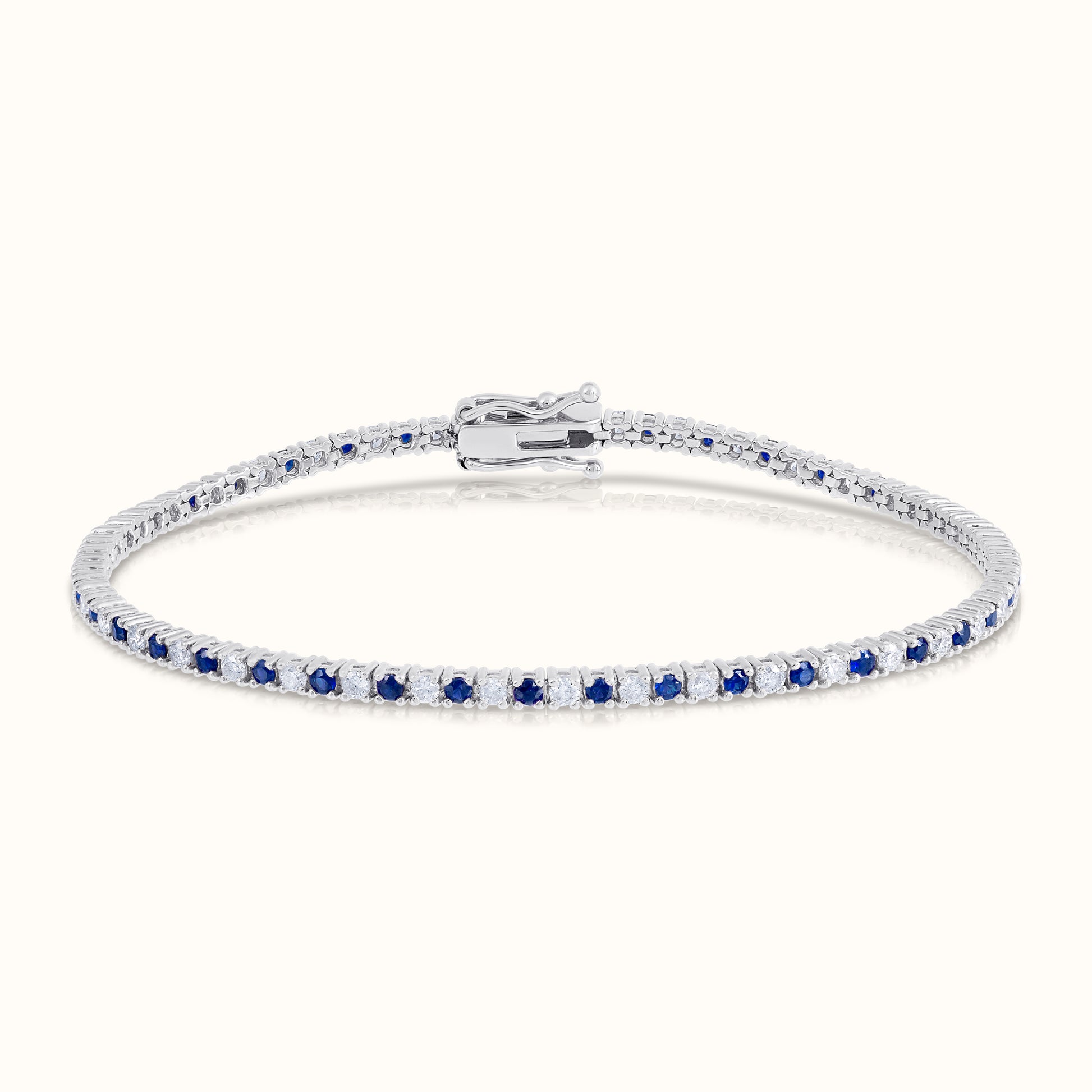 Alternating Sapphire and Lab Grown Diamond Tennis Bracelet – AVIR