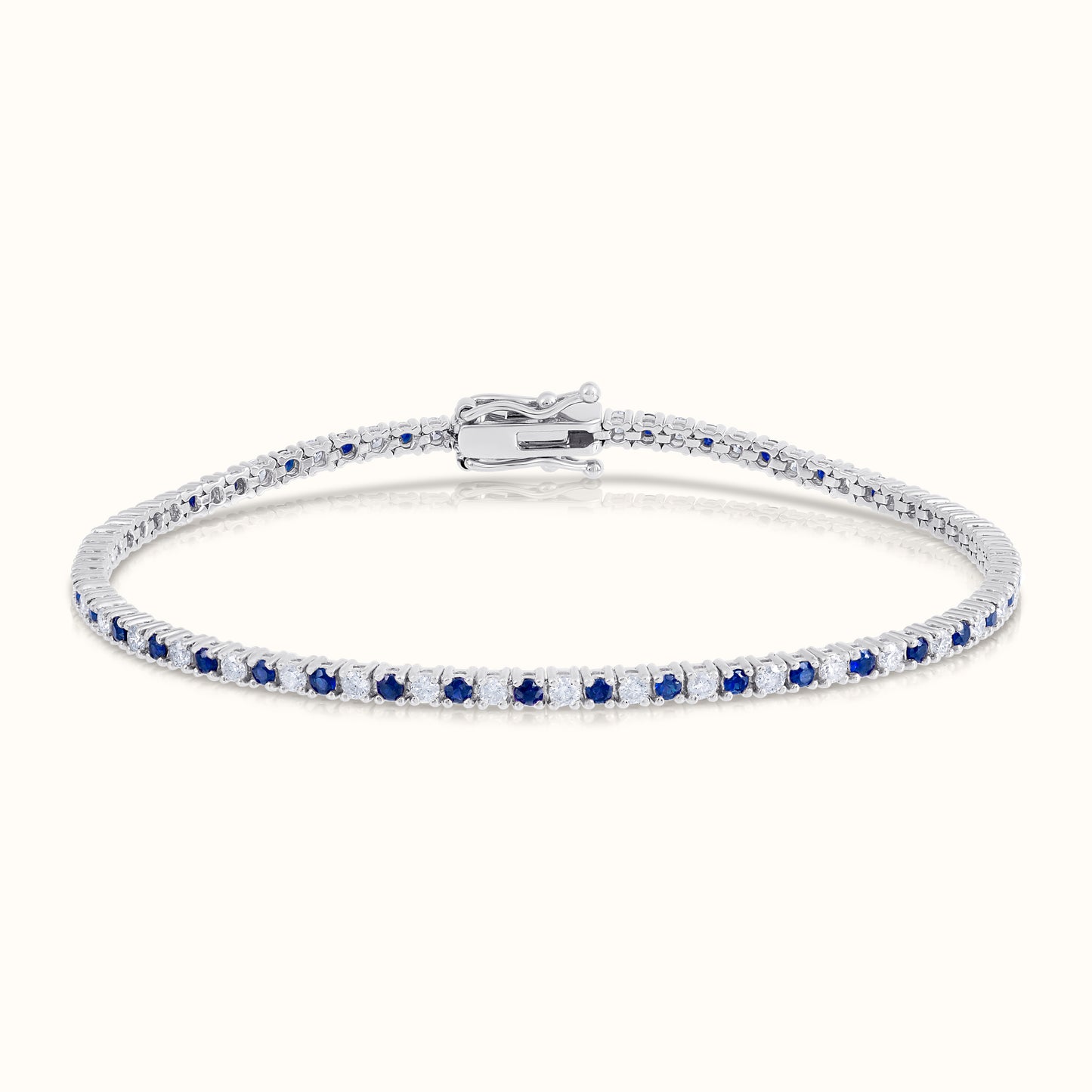 Alternating Sapphire and Natural Diamond Tennis Bracelet - AVIR New York