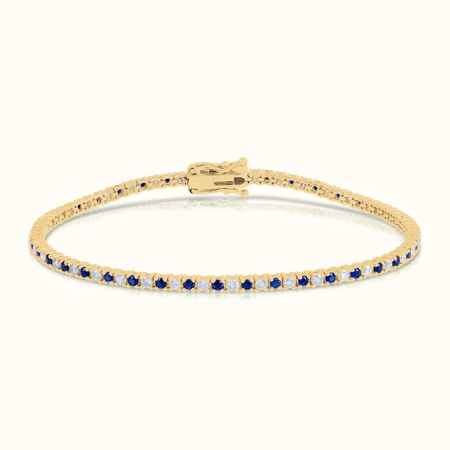 Alternating Sapphire and Natural Diamond Tennis Bracelet - AVIR New York