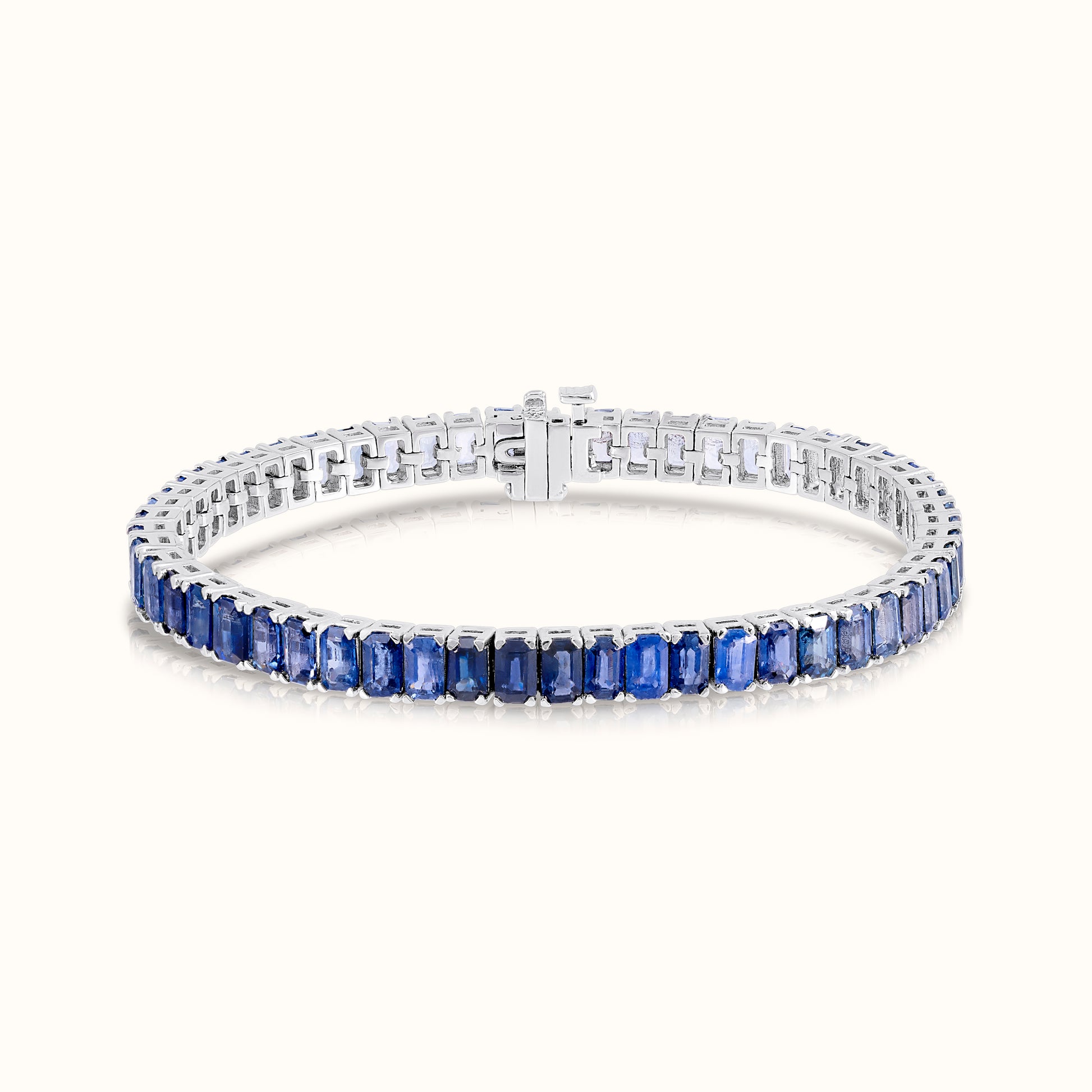 Sapphire Emerald Cut Tennis Bracelet - AVIR New York