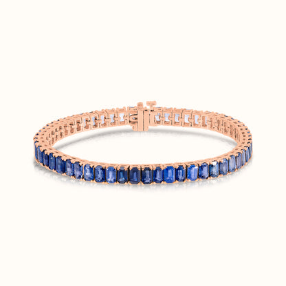 Sapphire Emerald Cut Tennis Bracelet - AVIR New York