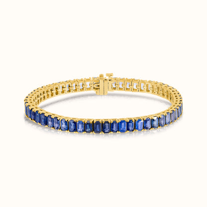 Sapphire Emerald Cut Tennis Bracelet - AVIR New York