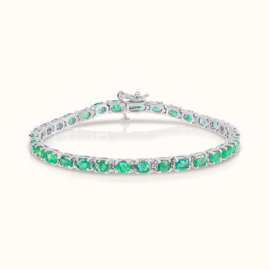 Emerald Oval Tennis Bracelet - AVIR New York