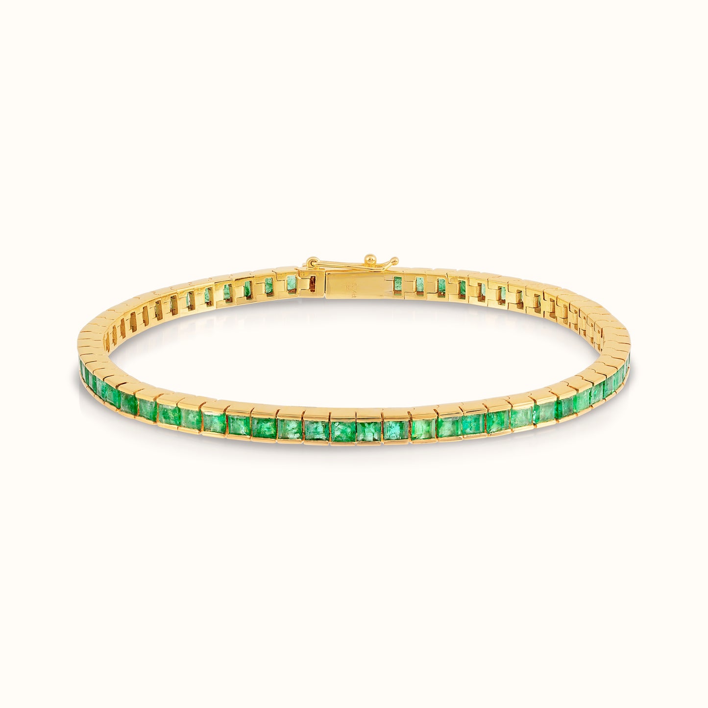 Channel Set Princess Cut Emerald Tennis Bracelet - AVIR New York