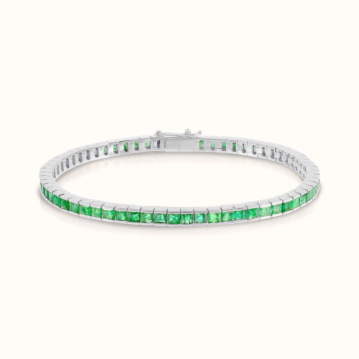 Channel Set Princess Cut Emerald Tennis Bracelet - AVIR New York