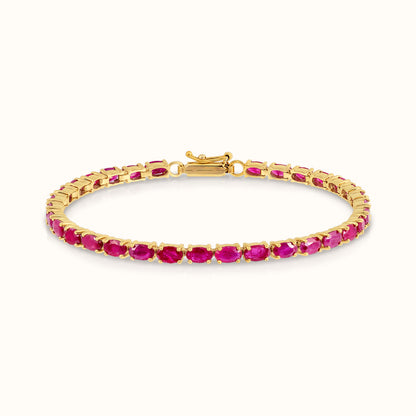 Ruby Oval Tennis Bracelet - AVIR New York
