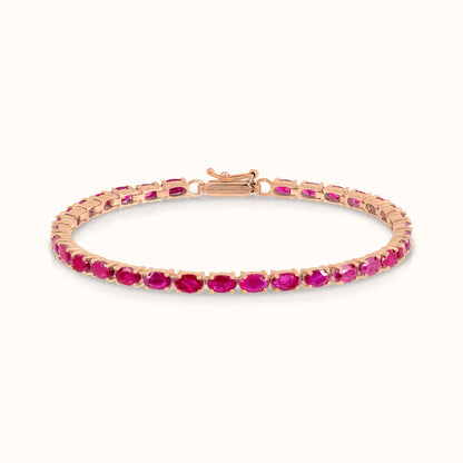 Ruby Oval Tennis Bracelet - AVIR New York