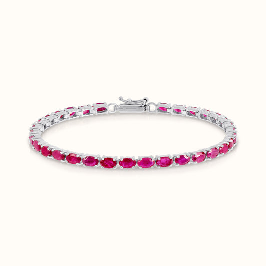 Ruby Oval Tennis Bracelet - AVIR New York